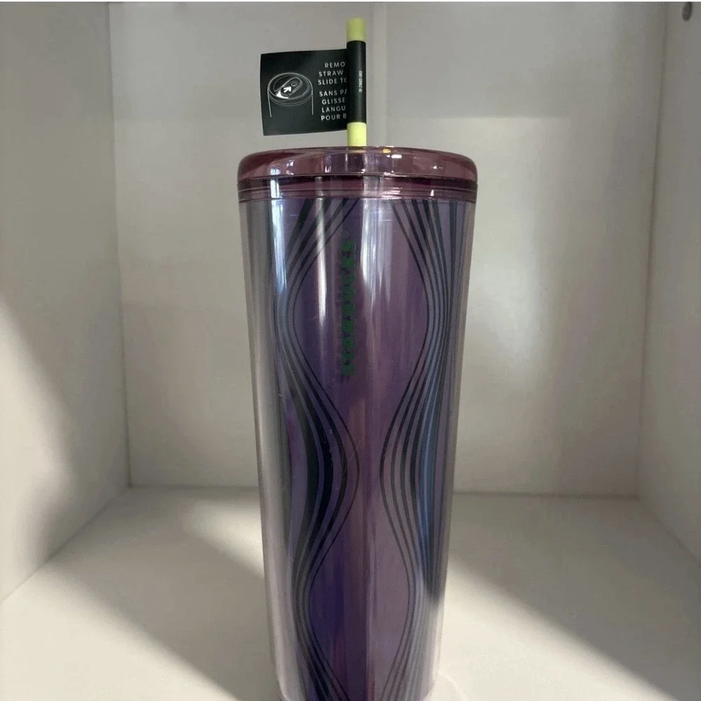 Starbucks 2024 Summer Purple Pink Lime Wave 24oz Venti Cold Cup Tumbler NEW‎
